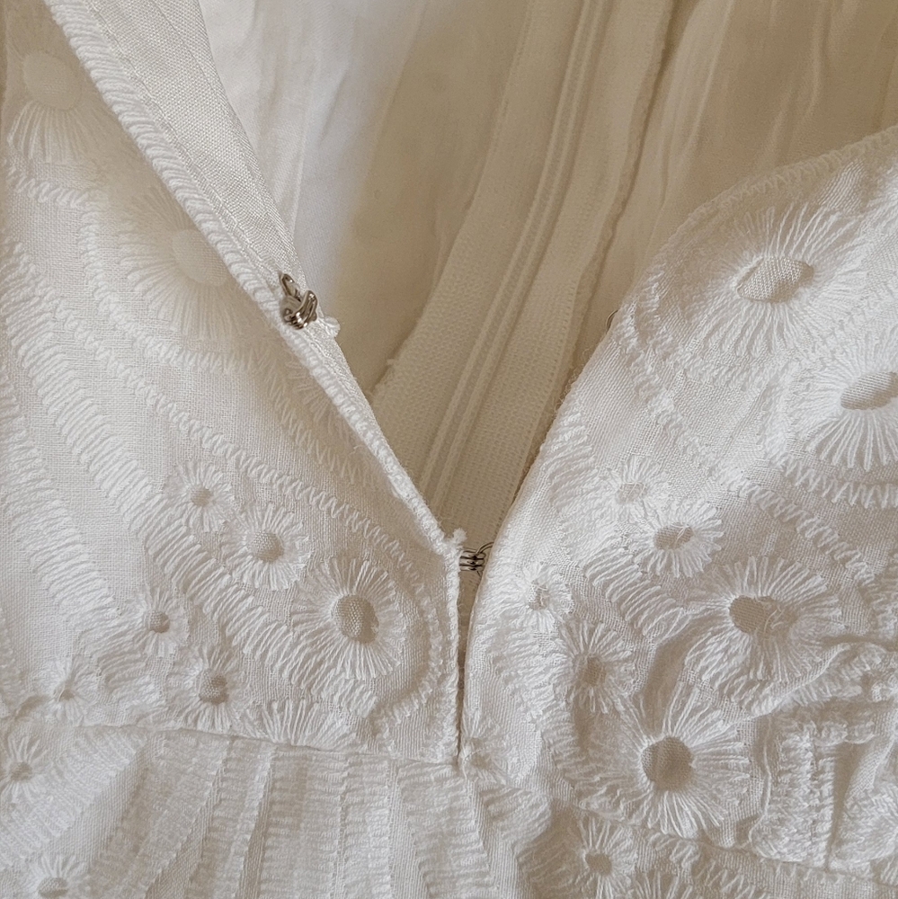 White Eyelet Maxi Dress - Shamrine Anglaise US 16 - Picture 10 of 10